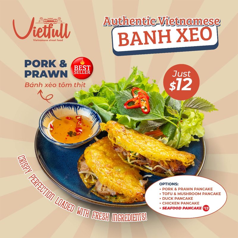 Bánh Xèo Tôm Thịt, pork and prawn pancake