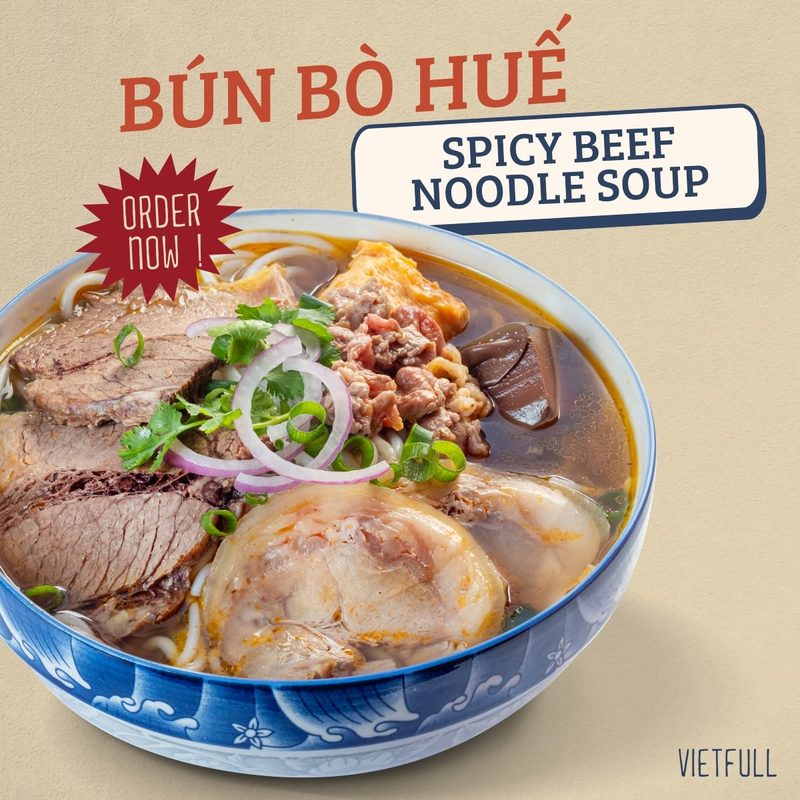 Bún Bò Huế, spicy beef noodle soup