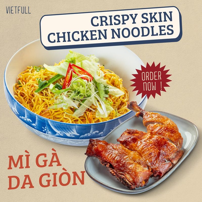 Mì Gà Da Giòn, crispy chicken egg noodle soup