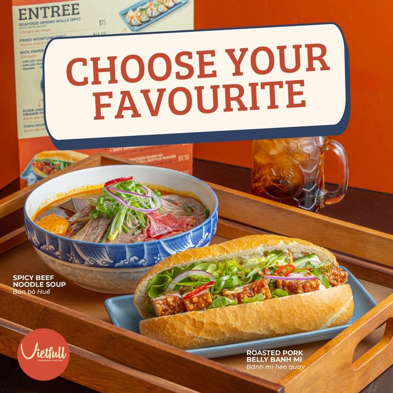 Pho and banh mi combo